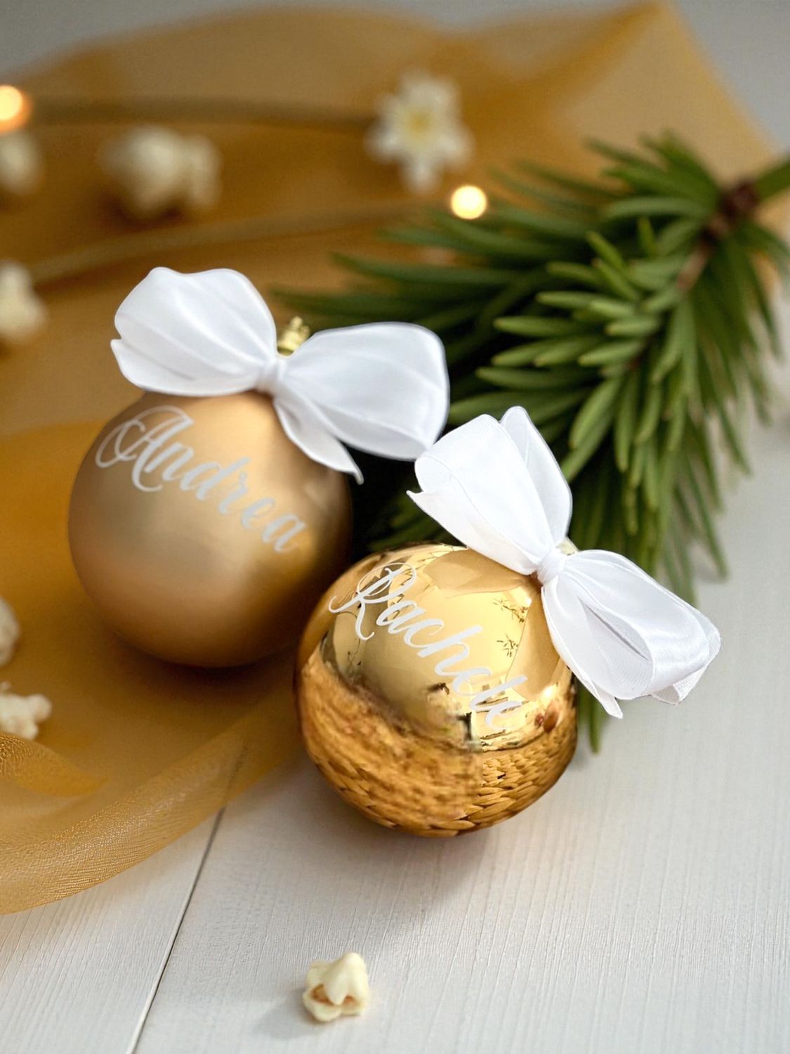 Pallina di Natale in Vetro oro Personalizzata con Nome