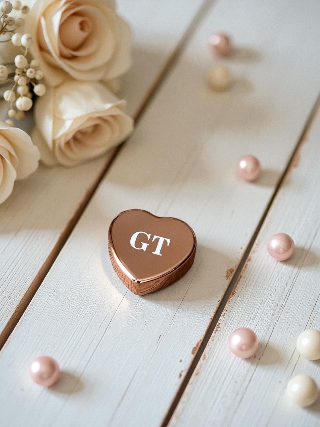 Balsamo Labbra alla Vaniglia Elegante a Cuore – Oro, Argento, Rose Gold | Personalizzabile