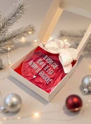 Pallina di Natale in Plexiglass Personalizzata - Ti vedo che bevi il tè e ci inzuppi le gocciole