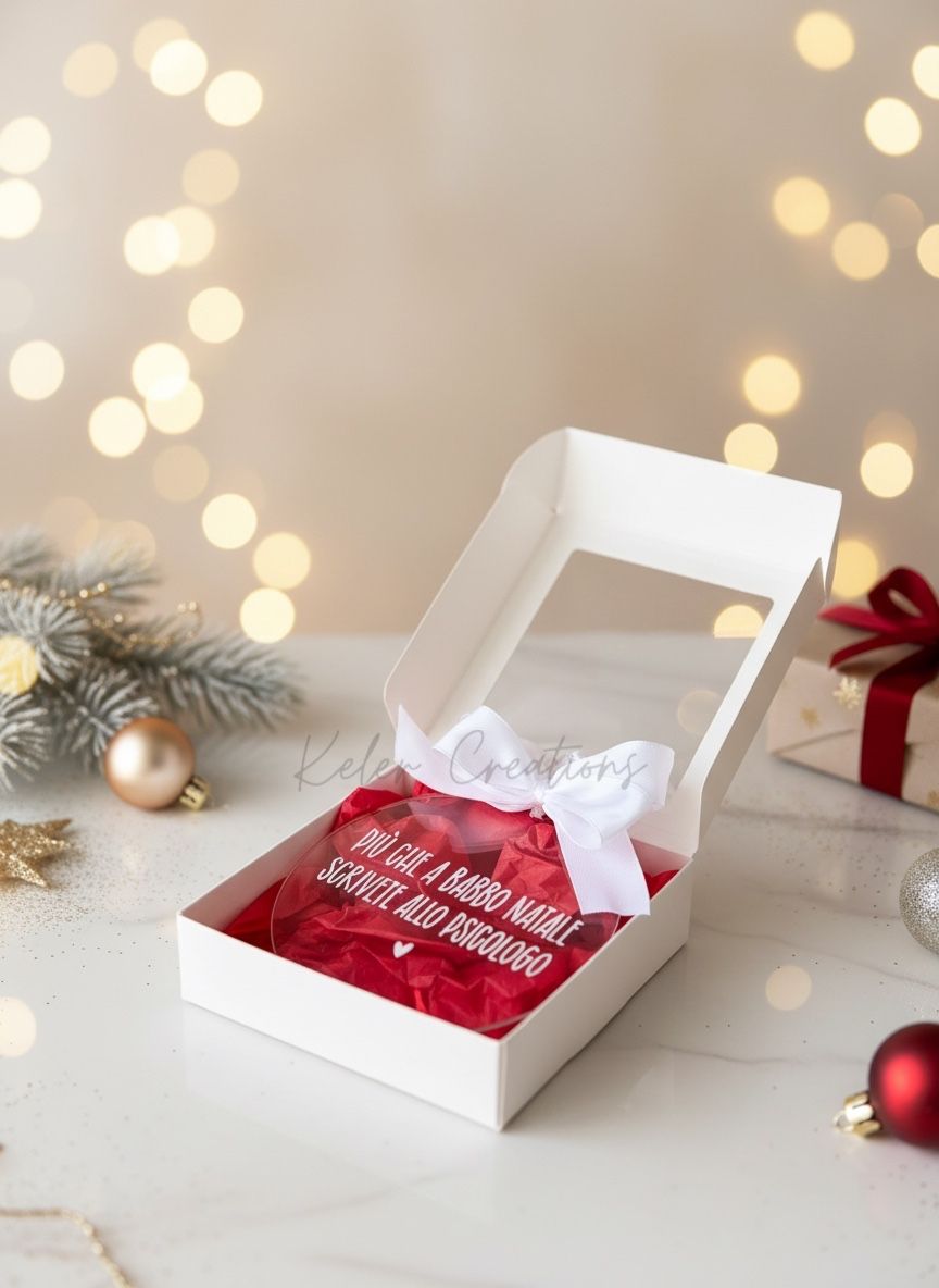 Pallina di Natale in Plexiglass - Più che a Babbo Natale scrivete allo psicologo