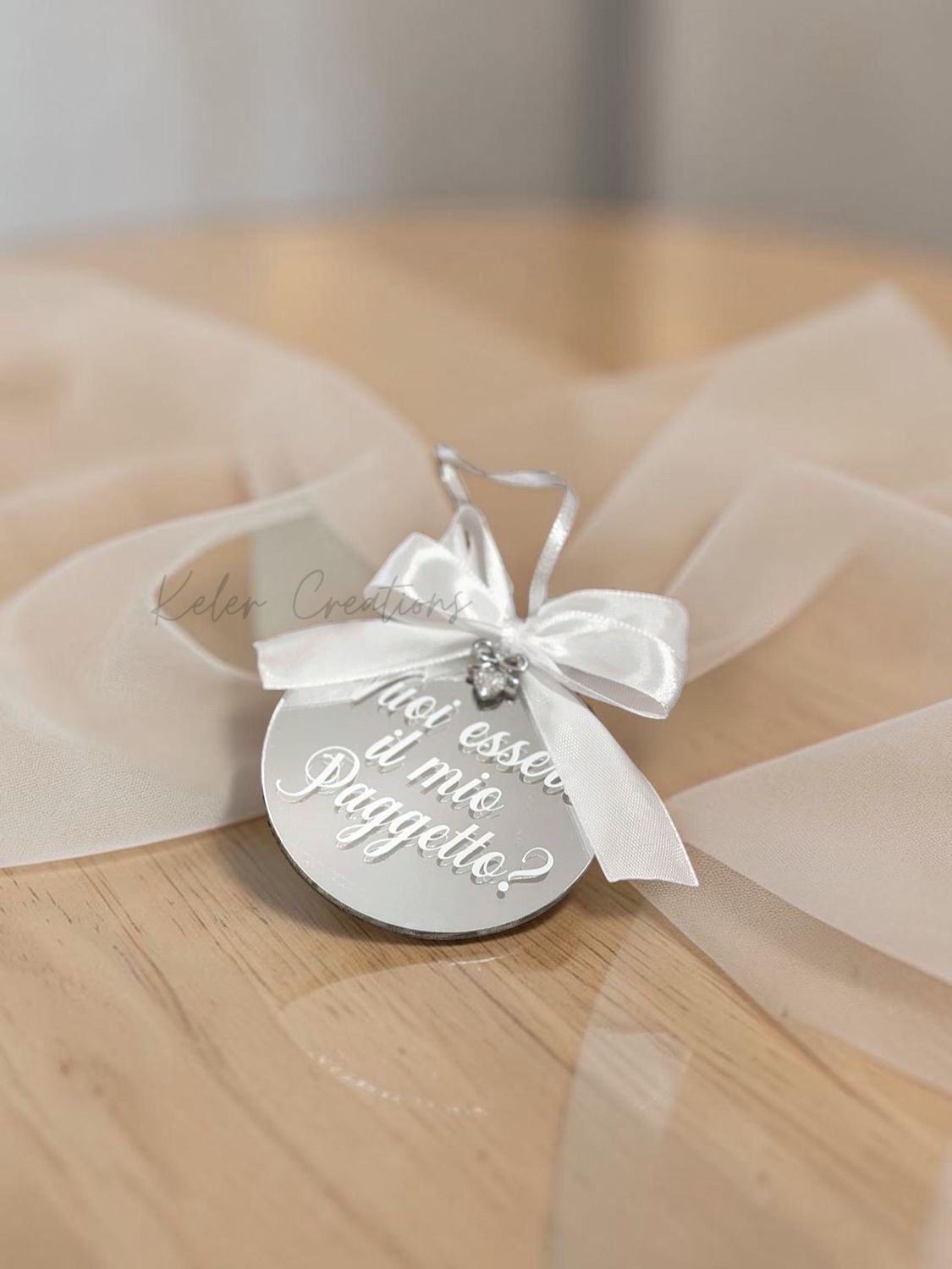 Pallina di Natale in Plexiglass Specchiato Personalizzata - Vuoi essere il mio Paggetto?
