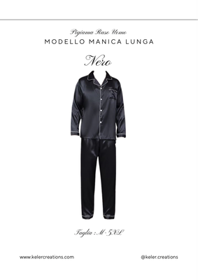 Pigiama in raso lungo uomo - Personalizzato