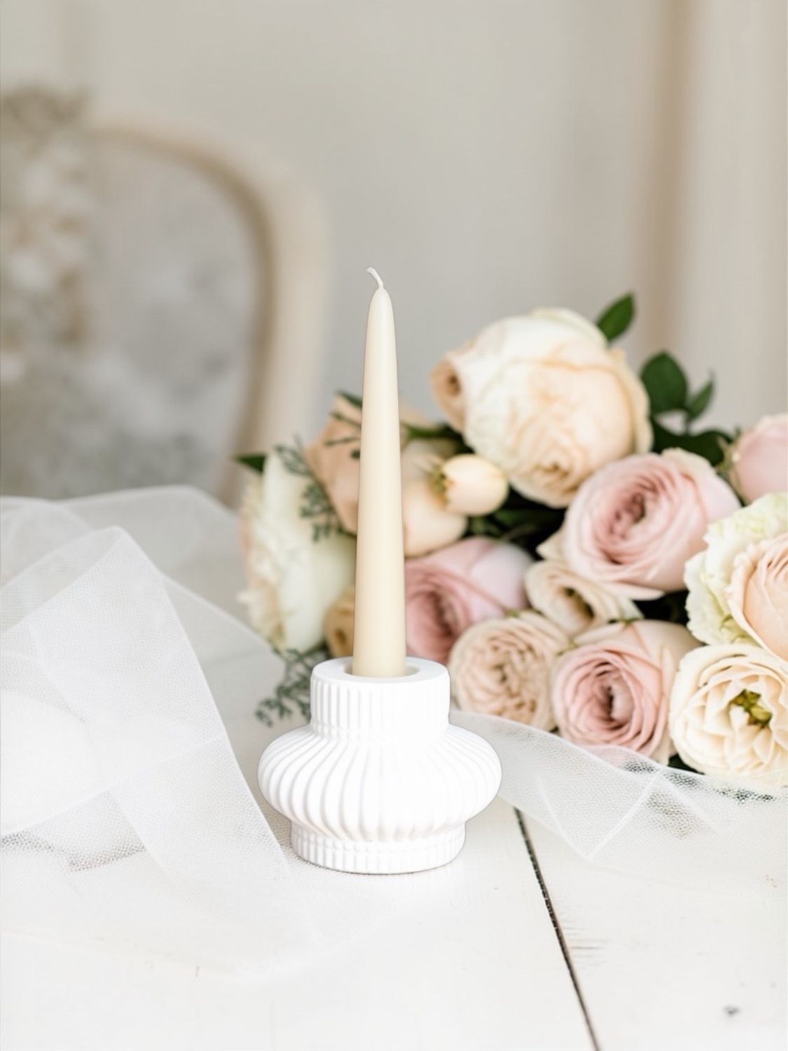 Bomboniera Porta Candela in Gesso