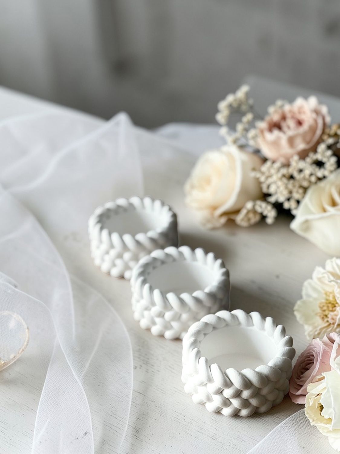 Porta Candele Artigianale in Gesso