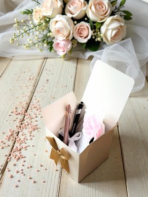 Scatolina di Coppia Testimoni Personalizzata | 2 Penne Testimoni con Dedica