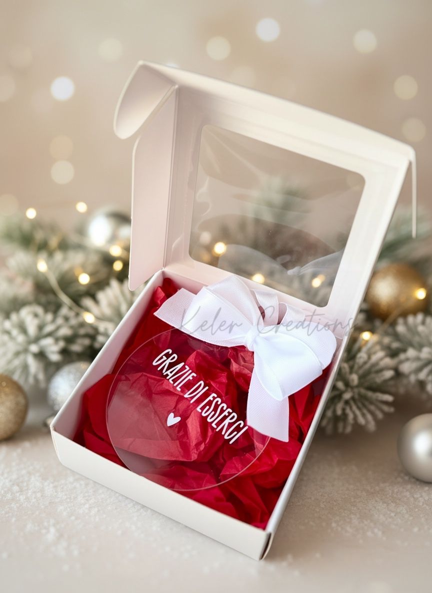Pallina di Natale in Plexiglass Personalizzata - Grazie di esserci