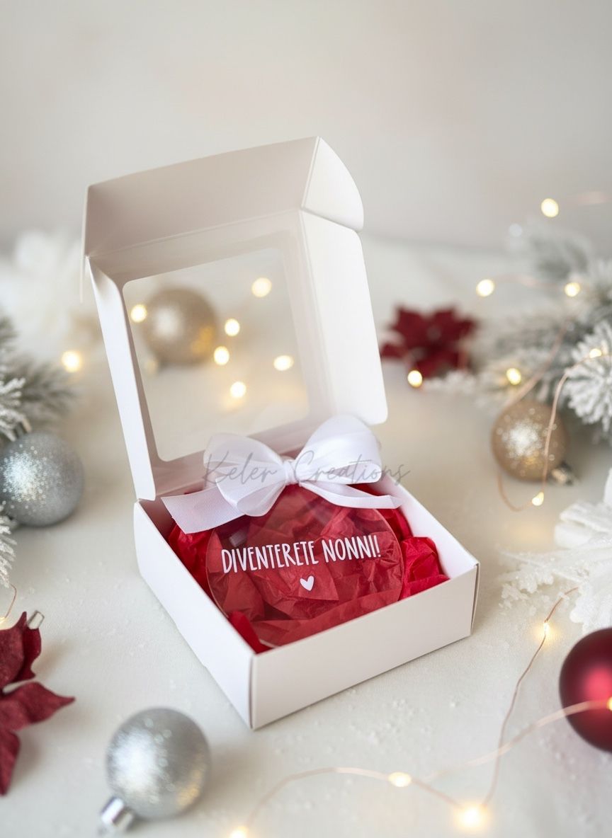 Pallina di Natale in Plexiglass Personalizzata - Diventerete Nonni/Diventerete Zii