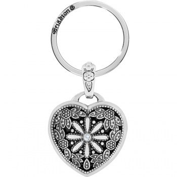 Floral Heart Locket Key Fob