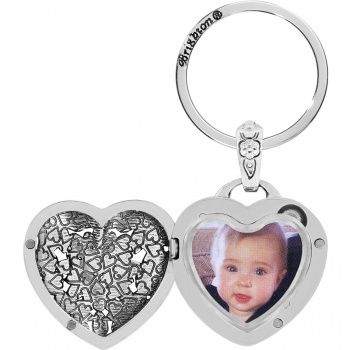 Floral Heart Locket Key Fob