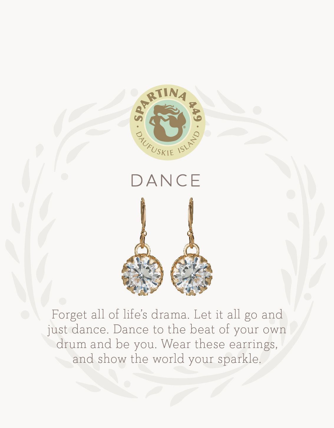 SLV Dance/Gem Drop Earrings, Color: Gold
