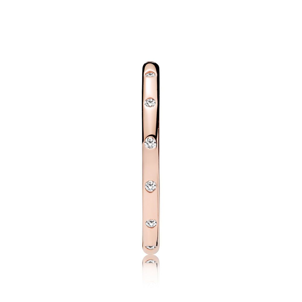 PANDORA™ Rose Gold Droplets Cubic Zirconia Ring, Size: 48