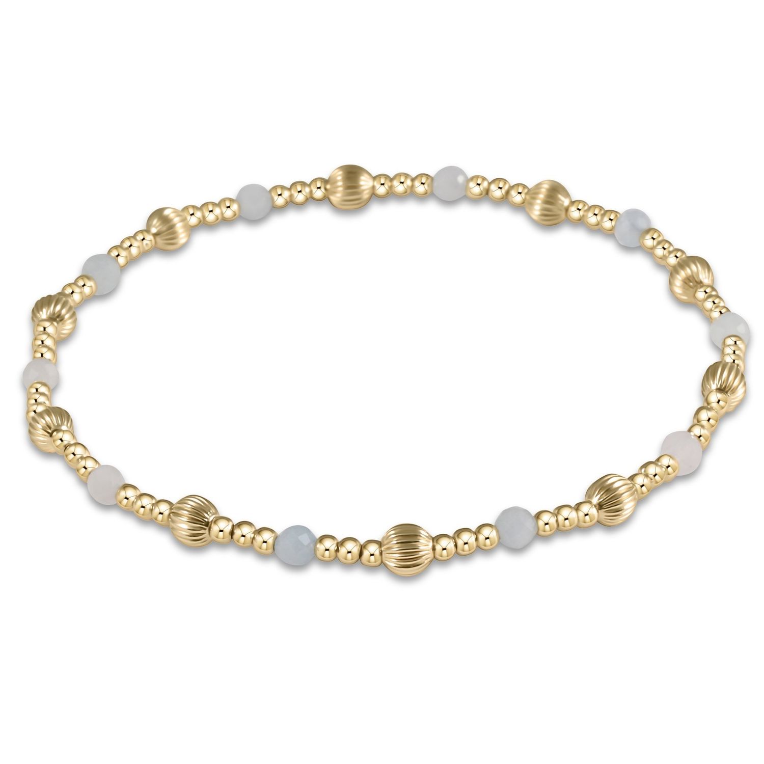 Dignity Sincerity Pattern 4mm Gemstone Bead Bracelet, Color: Aquamarine
