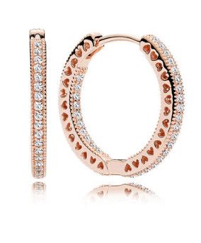 PANDORA™ Rose Gold Hearts of Pandora Hoops
