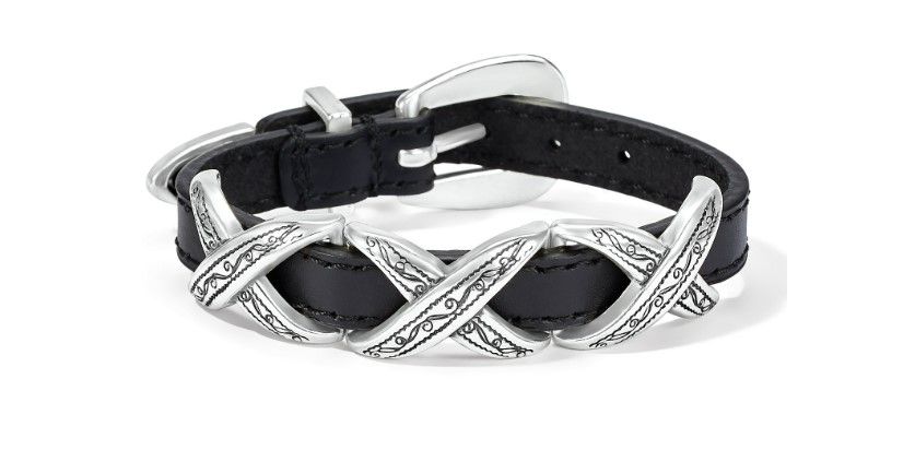 Kriss Kross Etched Bandit Bracelet, Color: Black