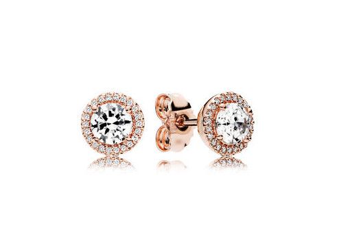 PANDORA™ Rose Gold Classic Elegance Stud Earrings with Clear Zirconia