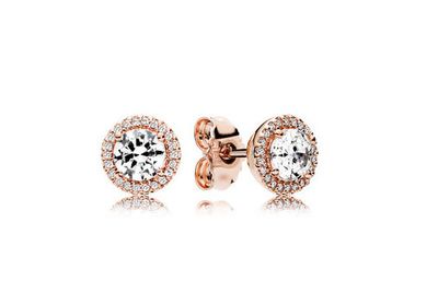 PANDORA™ Rose Gold Classic Elegance Stud Earrings with Clear Zirconia