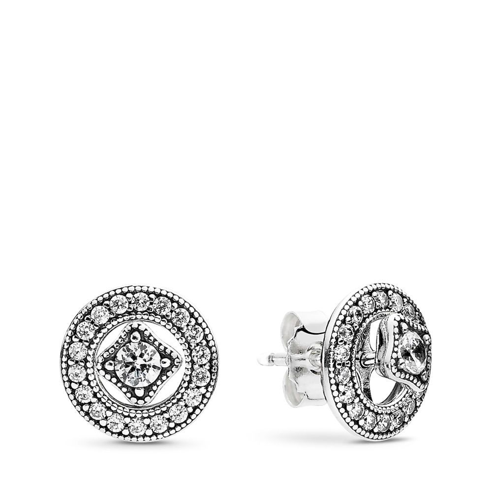 Vintage Allure Earrings in Clear CZ