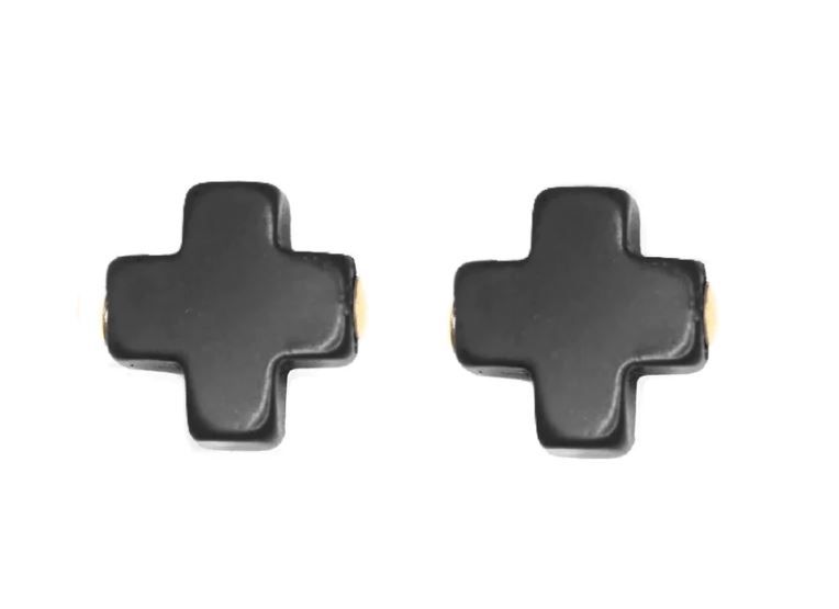 Signature Cross Stud, Color: Onyx