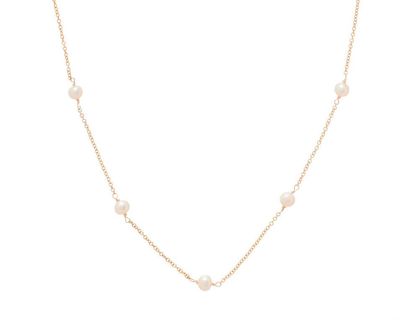 15&quot; Choker Simplicity Chain Gold 4mm Bead Pearl