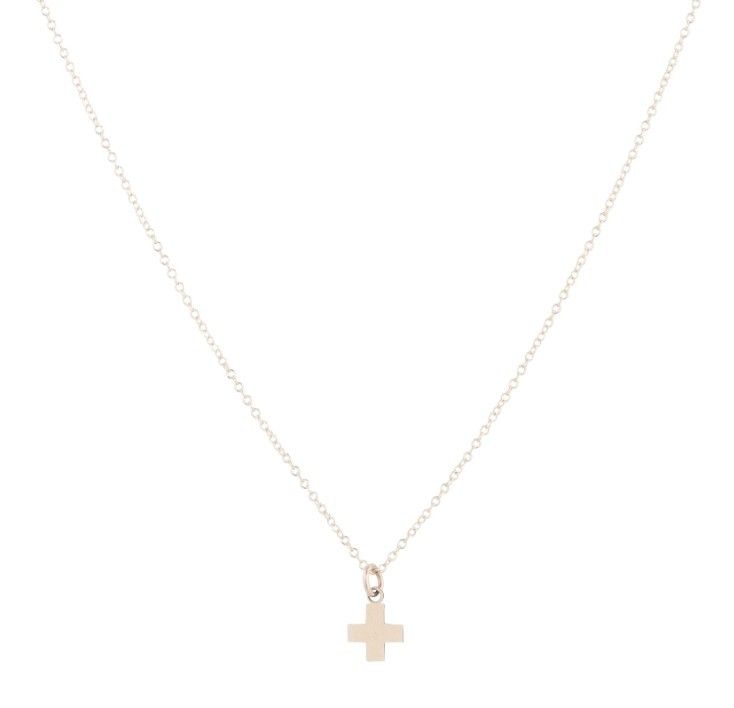 16&quot; Necklace Gold Signature Cross Believe Gold Charm