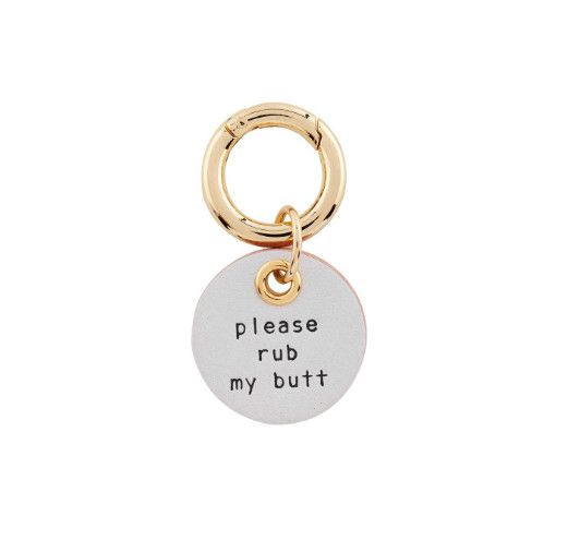Leather Dog Collar Charm, Color: Rub My Butt