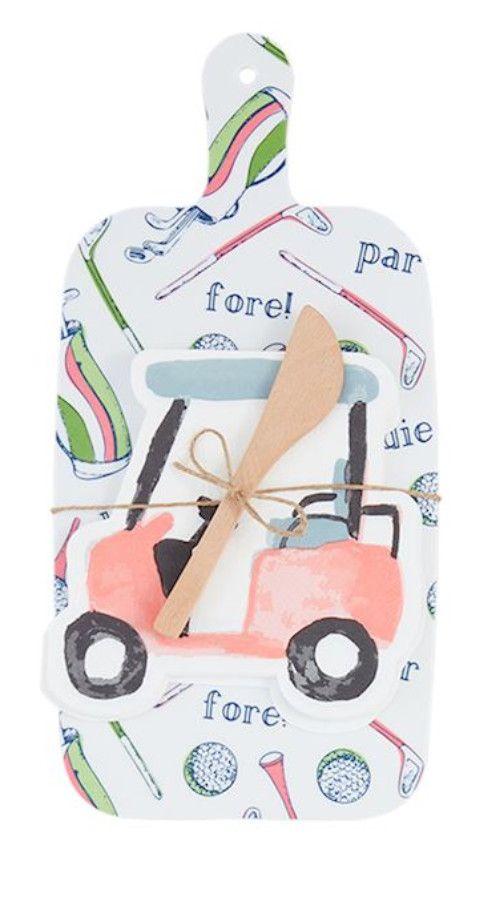 Golf Melamine Board w/ Napkins Set, Color: Golf Cart
