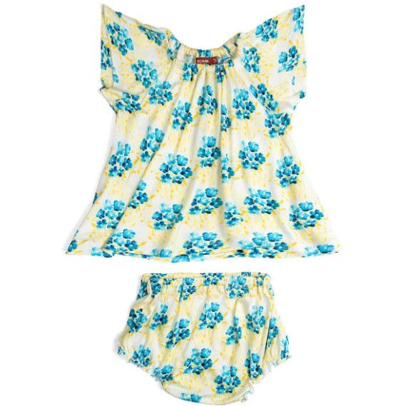 Sky Floral Baby Dress &amp; Bloomer Set, Size: 3-6M