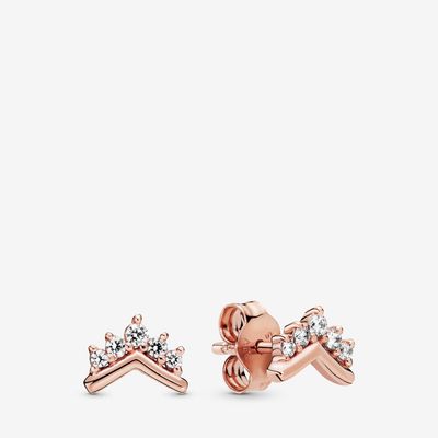 PANDORA™ Rose Gold Tiara Wish Studs