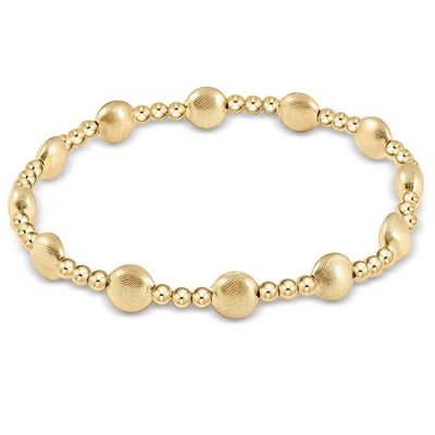 Honesty Gold Sincerity Pattern 6mm Bead Bracelet Gold