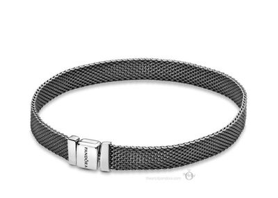 PANDORA™ Oxidized Reflexions Mesh Bracelet 7.1 (18)