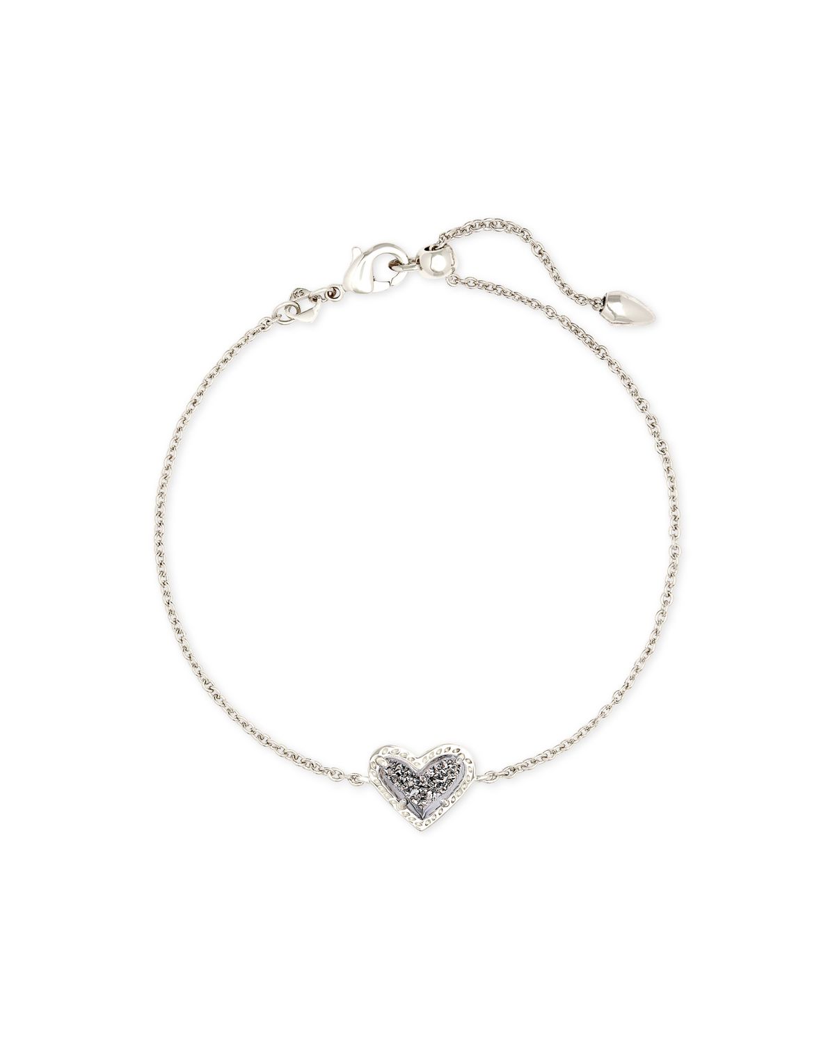 Ari Hert Delicate Chain Bracelet Silver Platinum Drusy