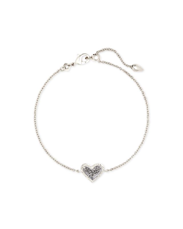 Ari Hert Delicate Chain Bracelet Silver Platinum Drusy