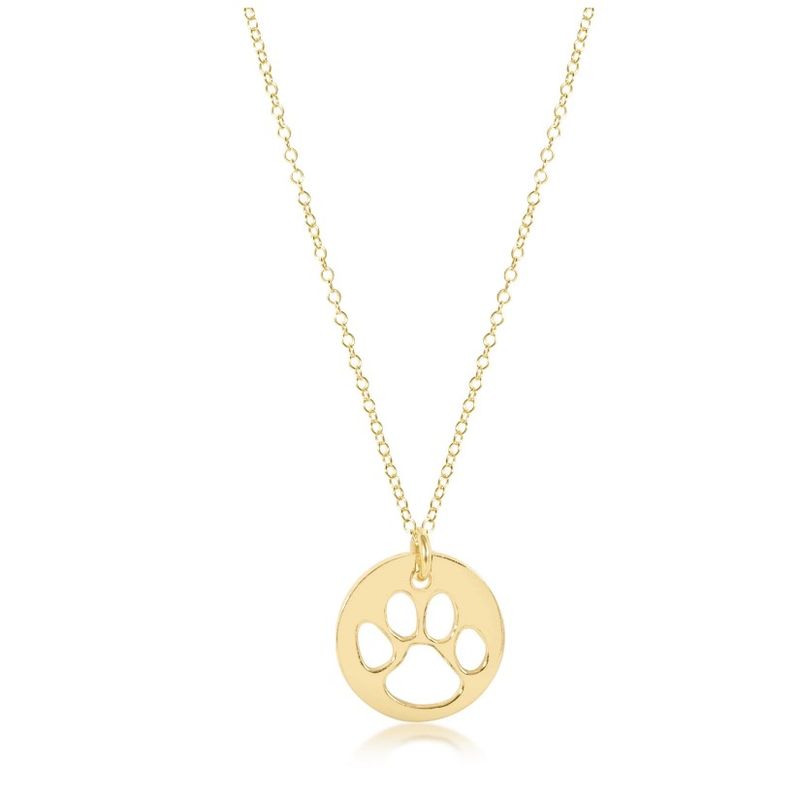 16" Necklace Gold Paw Print