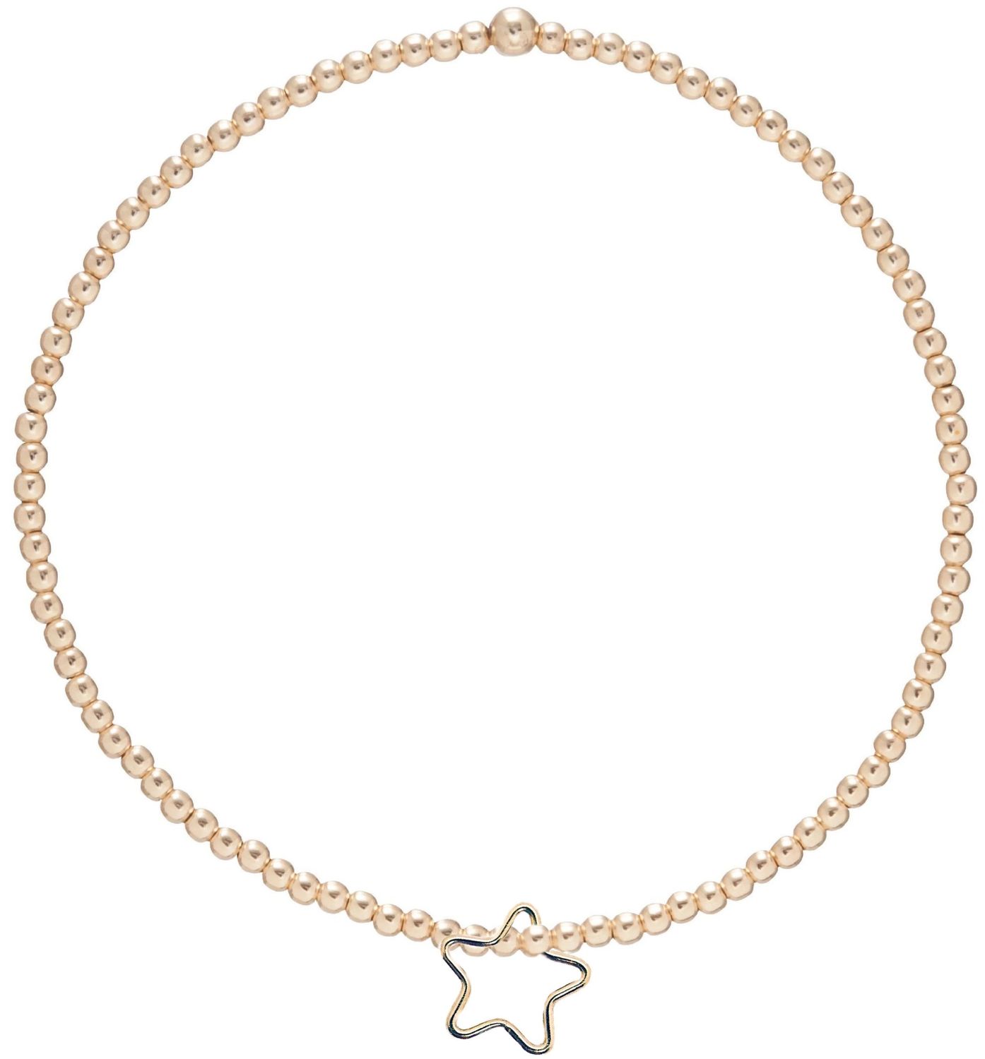 Classic Gold 2mm Bead Bracelet Star Gold Charm