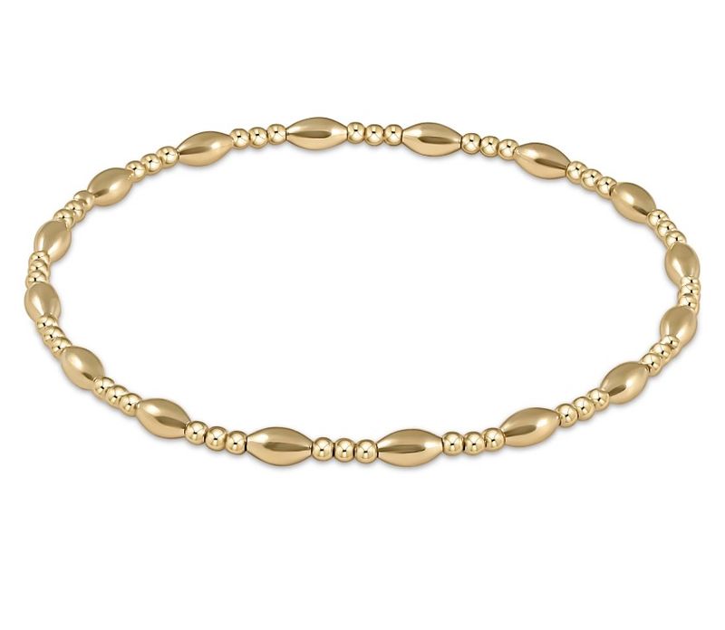 Harmony Sincerity Pattern 2mm Bead Bracelet Gold