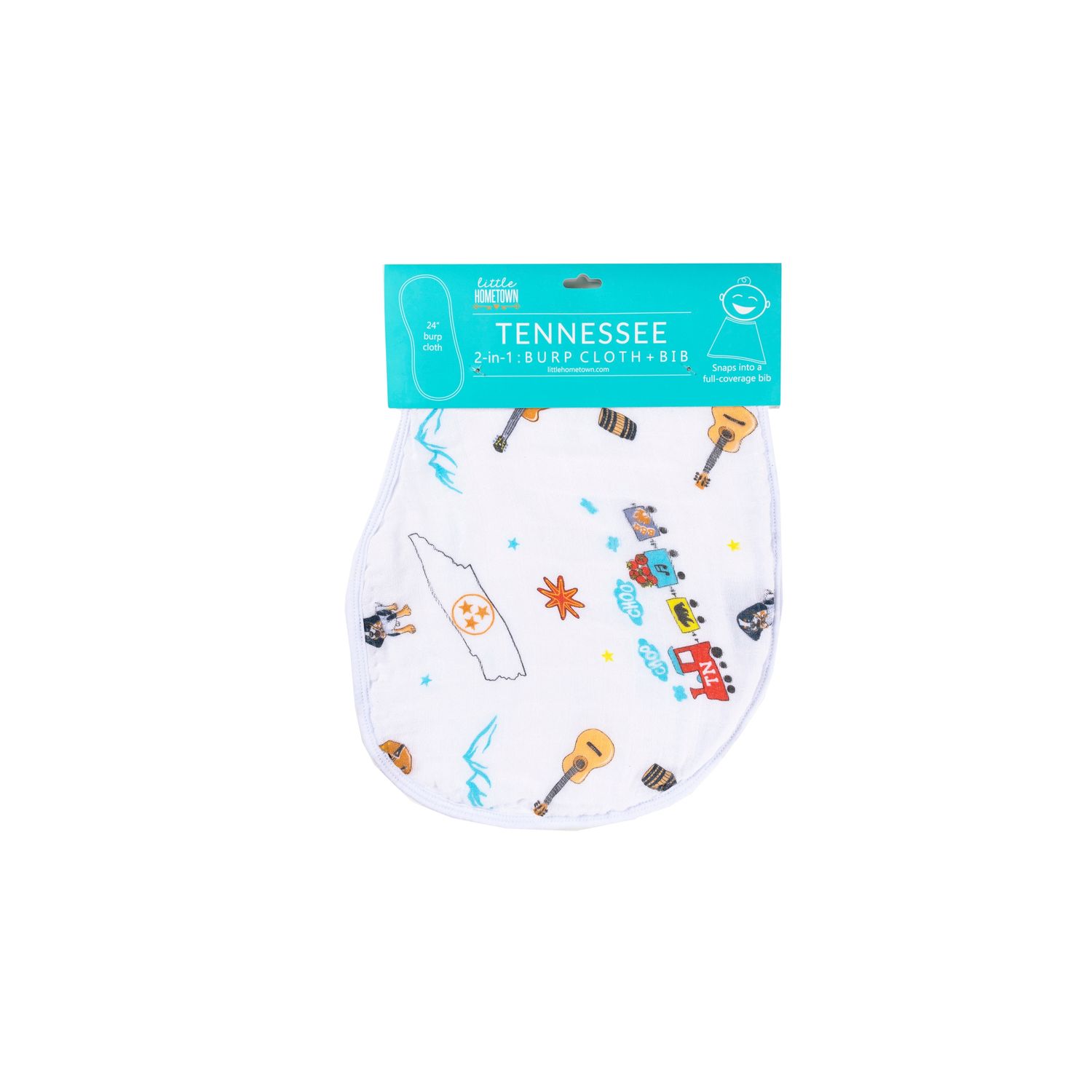 Tennessee Baby Burp 2-In-1 Cloth Bib Unisex