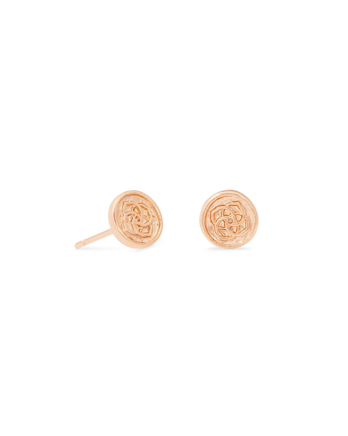 The Dira Coin Stud Ear Rose Gold Metal