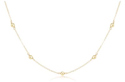 15&quot; Choker Simplicity Chain Gold 4mm Bead Gold