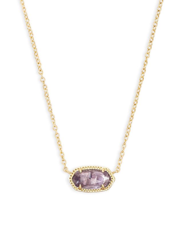 The Elisa Pendant Necklace in Purple Amethyst