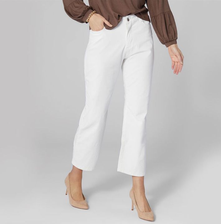 OMG ZoeyZip Corduroy Cropped Winter White Pant