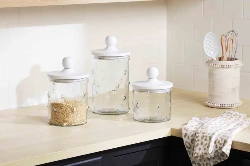 Hobnail Glass Canister