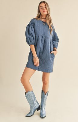 The Juniper Quilted Dress Denim