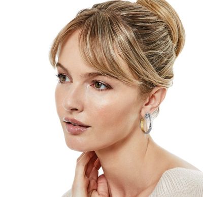 Ferrara Entrata Small Hoop Earrings - Silver-Gold
