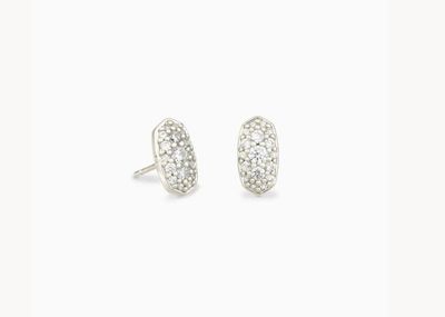The Grayson Stud Earrings in White Crystal
