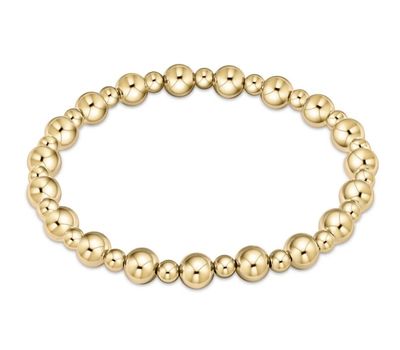 Classic Grateful Pattern Bead Bracelet Gold