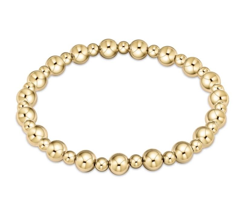 Classic Grateful Pattern Bead Bracelet Gold