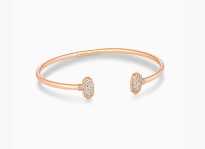 The Grayson Cuff Bracelet in White Crystal