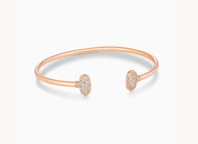 The Grayson Cuff Bracelet in White Crystal