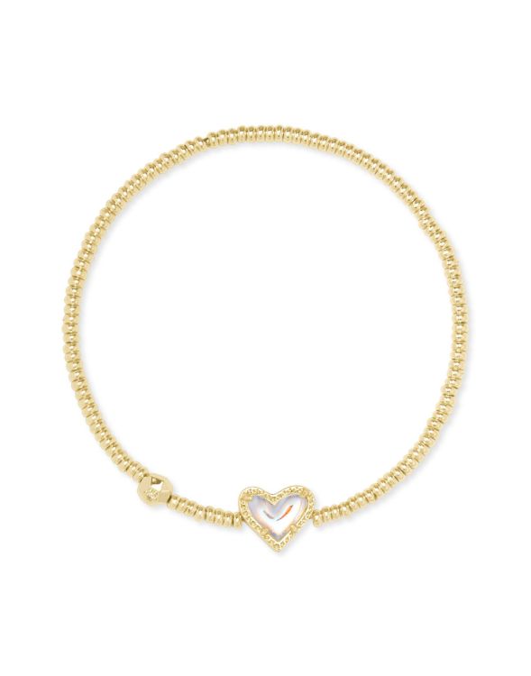 The Ari Heart Stretch Bracelet in Dichroic Glass	