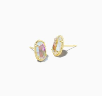 The Grayson Stud Earring in Dichroic Glass